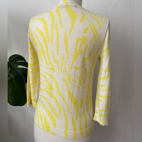 Club Monaco Yellow Zebra Print Cardigan - Picture 3 of 7